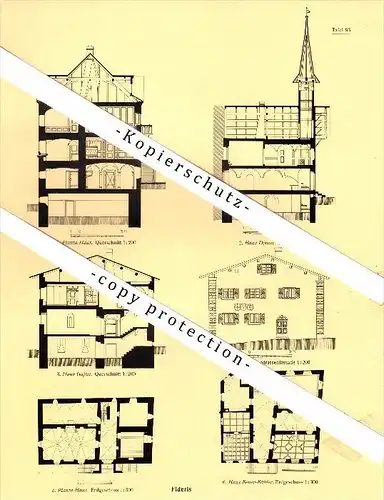 Photographien / Ansichten , 1925 , Fideris , Jenaz , Prospekt , Architektur , Fotos !!!