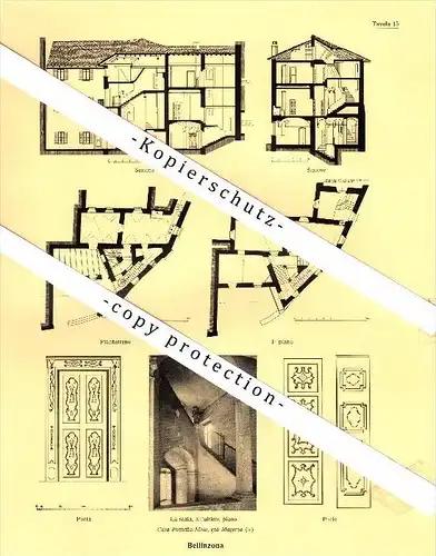 Photographien / Ansichten , 1936 , Bellinzona , Prospekt , Architektur , Fotos !!!