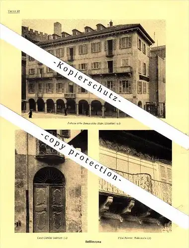 Photographien / Ansichten , 1936 , Bellinzona , Prospekt , Architektur , Fotos !!!