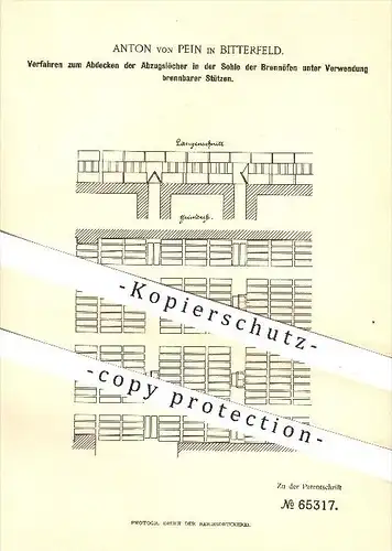 original Patent - Anton von Pein in Bitterfeld , 1892 , Abdecken der Abzugslöcher an Brennöfen , Ofen , Öfen , Ofenbauer