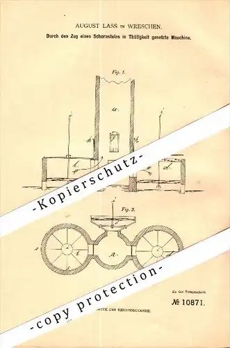 Original Patent - August Lass in Wreschen / Wrzesnia&#8203; , 1879 , Maschine für Schornstein !!!