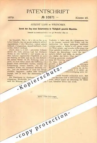 Original Patent - August Lass in Wreschen / Wrzesnia&#8203; , 1879 , Maschine für Schornstein !!!