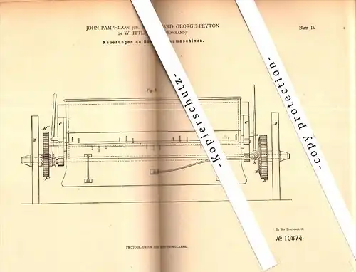 Original Patent - John Pamphilon and E.G. Peyton in Whittlesford , 1879 , Fertiliser spreader , agricultural !!!
