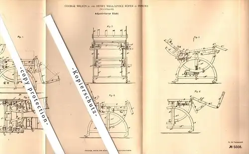 Original Patent - G. Wilson and H. Roper in Dundee , Scotland , 1878 , Chair dentist and operations !!!