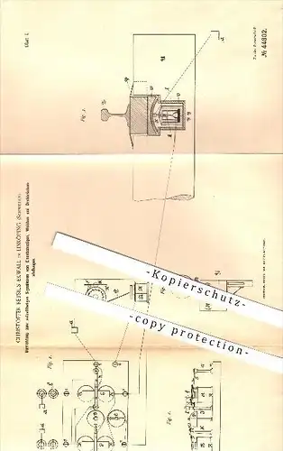 original Patent - Christoffer Retsius-Ekwall , Linköping , Schweden ,1887, Signal bei Eisenbahnen , Weichen , Lokomotive