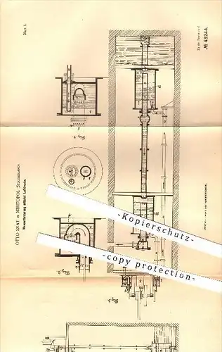 original Patent - Otto Snay in Melitopol , Südrussland , Russland  , 1887 , Wasserförderung mittels Luftdruck , Pumpen !