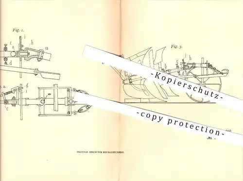 original Patent - Johann Wiegard , Oelde i. W. , 1904 , Kehrpflug , Pflug , Pflügen , Ackerbau , Bauer , Landwirtschaft