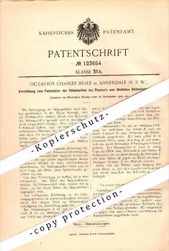 Original Patent - Octavius Beale in Annandale , New South Wales , 1900 , Apparatus for Piano !!!