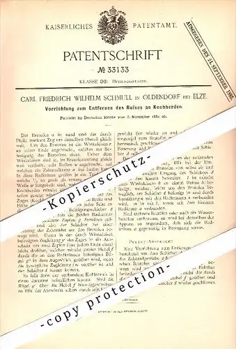 Original Patent - Carl Schmull in Hessisch Oldendorf b. Elze , 1884 , Apparat für Kochherde !!!