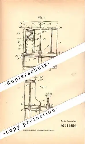 Original Patentschrift - E. Wachter in Buchs , Schweiz , 1905 , Acetylenlaterne , Laterne , Lampe , St. Gallen !!!