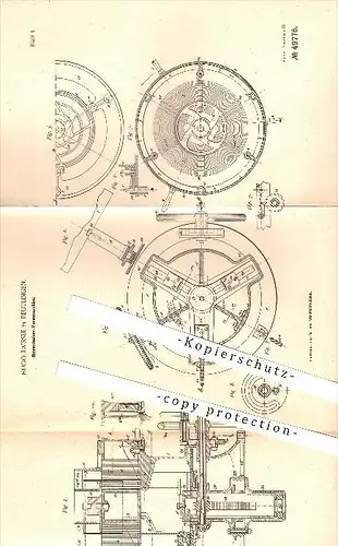 original Patent - Hugo Laissle in Reutlingen , 1888 , Riemscheiben - Formmaschine , Giesserei , Formerei , Formen !!!