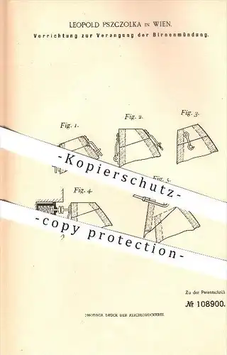 original Patent - Leopold Pszczolka in Wien , 1898 , Verengung der Birnenmündung , Eisen , Roheisen , Eisenerzeugung !!!