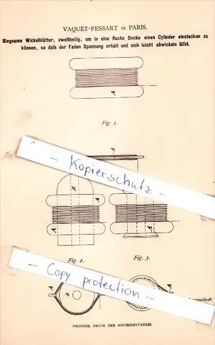 Original Patent - Vaquez-Fessart in Paris , 1883 , Bleichen, Färben Zeugdruck und Appretur !!!