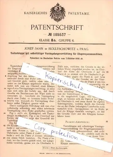 Original Patent - J. Jahn in Holleschowitz b. Prag , 1906 , Tasterkluppe mit Verriegelungsvorrichtung !!!