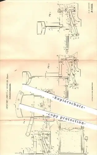 original Patent - Gebrüder Oberle in Villingen , 1896 , Zwiebackschneidemaschine , Bäckerei , Bäcker , Zwieback !!!