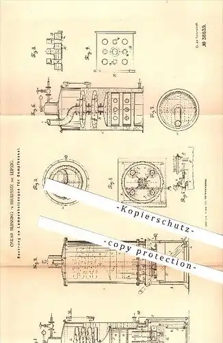 original Patent - Oskar Blessing in Reudnitz bei Leipzig , 1886 , Lampenheizungen für Dampfkessel , Heizung !!!