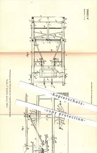 original Patent - Carl Ernst Lösche in Pirna , 1898 , Steinbearbeitungsmaschine zur Herstellung von Profilsteinen !!!