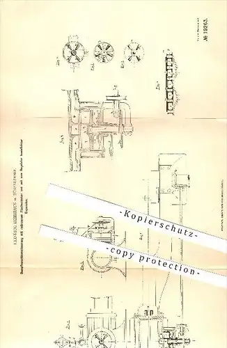 original Patent - H. Heikhaus in Düsseldorf , 1881 , Dampfmaschinensteuerung mit rotierendem Schieber , Dampfmaschinen !