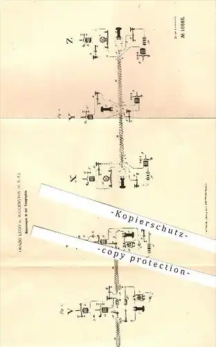 original Patent - Orazio Lugo in Washington , V. S. A. , 1881 , telegraphy , Telegraphie , Telegraph , Telefon !!!