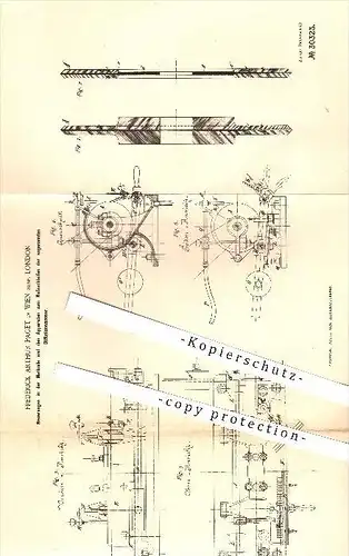 original Patent - Frederick Arthur Paget in Wien resp. London , 1884 , Nassschleifen der Diffusionsmesser , Messer !!!