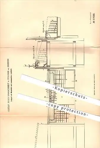 original Patent - Gustav J. Därrschmidt in Pieschen bei Dresden , 1886, Lehrpult mit Wandtafel und Lesemaschine , Schule