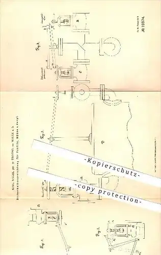 original Patent - Karl Nagel Jun. in Trotha bei Halle a. S. , 1882 , Sicherheitsvorrichtung für Ventile, Hähne u. a. !!!