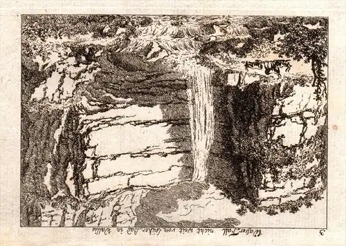 Walser Fall , nicht weit vom Leukerbad / Loèche-les-Bains in Wallis , ca. 1860 !!!