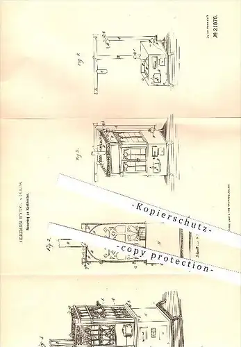 original Patent - Hermann Wickel in Fulda , 1882 , Neuerung an Kochherden , Herd , Ofen , Heizungsanlagen !!!