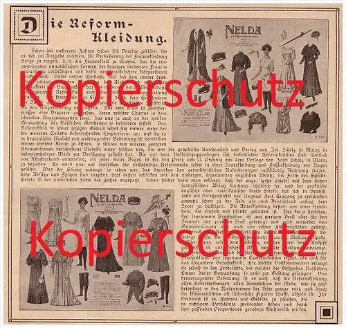 original Zeitungsbericht - 1908 - NELDA - Die Reformkleidung , Puppe , Mode , historische Kleidung !!