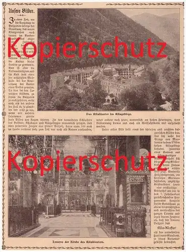 original Zeitungsbericht - 1908 - Rila - Kloster , Bulgarien !!!