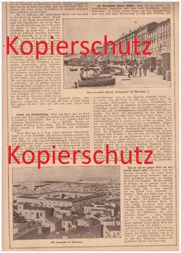 original Zeitungsbericht - 1908 - Terremoto a Messina ,  Erdbeben in Messina , Italia !!!