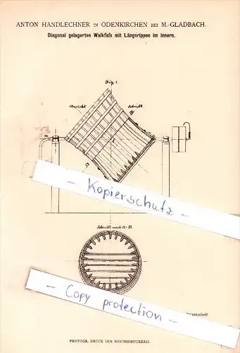 Original Patent - A. Handlechner in Odenkirchen bei M.-Gladbach , 1880 , Mönchengladbach !!!