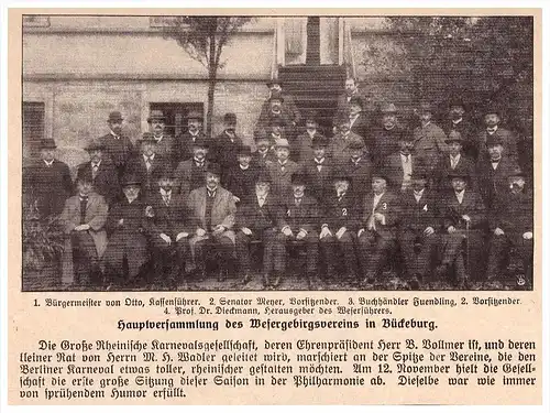 original Zeitungsausschnitt - 1911 - Wesergebirgsverein in Bückeburg !!!