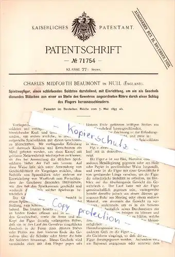 Original Patent   - Charles Midforth Beaumont in Hull , England , 1893 ,  Spielzeugfigur !!!