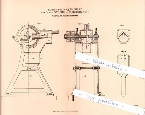 Original Patent  - R. Keil in Quedlinburg und G. von Bothmer in Baddeckenstedt , 1886 ,  !!!