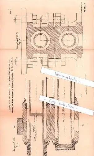 Original Patent  - F. Klier und J. Illek in Urfahr-Linz , 1884 , Rohrköpfe an Berieselungs - Röhrenkühlern !!!