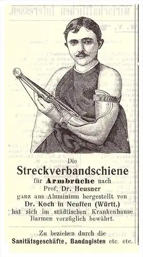 original Werbung - 1908 - Dr. Koch in Neuffen , Württ., Streckverband , Sanitätsgeschäft , Arzt , Apotheke !!