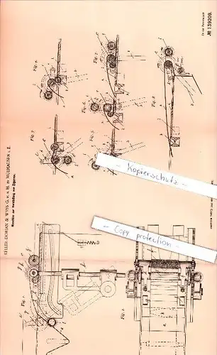 Original Patent  - Keller-Dorian & Wyss in Mülhausen i. E. / Mulhouse , 1901 , Fabrication de cigares , Cigarren !!!