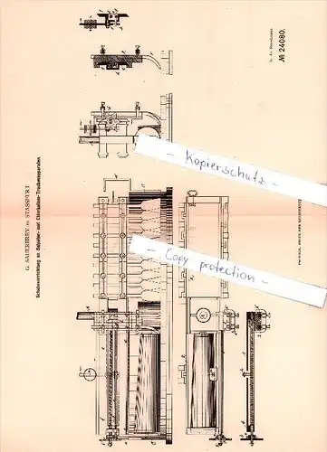 Original Patent  - G. Sauerbrey in Stassfurt , 1882 , Schabevorrichtung an  Trockenapparaten !!!