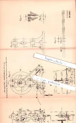 Original Patent  - Carl Kritzler in Hohenlimburg , Westfalen , 1882 , Maschine zum Ausstanzen von Maillons , Metallbau !