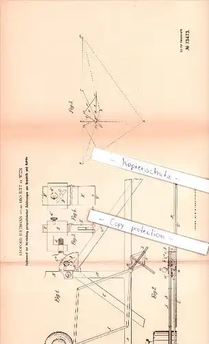 Original Patent  -  Leopold Dietmann vulgo Leo Diet in Wien , 1893 , Instrument für Zeichnungen , Architektur !!!