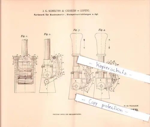 Original Patent - J. G. Schelter & Giesecke in Leipzig , 1899 , Druckerei !!!