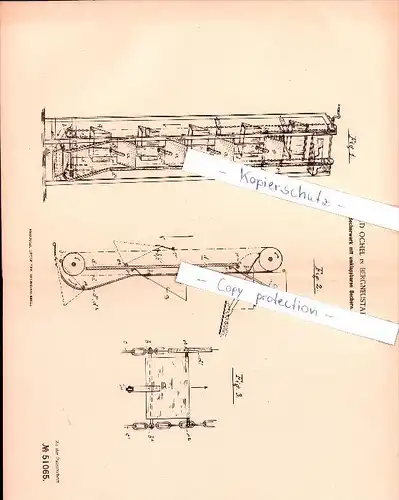 Original Patent - Ewald Ochel in Bergneustadt , 1889 , Becherwerk mit umklappbaren Bechern !!!