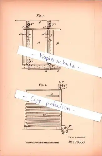 Original Patent - Friedrich Haas in Lennep, Rhld. , 1905 , Trockenvorrichtung für Textilmaterialien  !!!