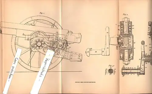 Original Patent - Axel Bremberg in Hillhead b. Glasgow , 1904 , Straightening machine for gun , cannon , scotland !!!