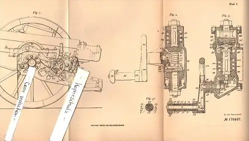 Original Patent - Axel Bremberg in Hillhead b. Glasgow , 1904 , Straightening machine for gun , cannon , scotland !!!