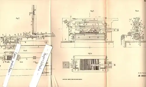 Original Patent - Achille Chevallier à Montmorency , Val-d’Oise , 1904 , Appareil pour machine à broder , broderie !!!