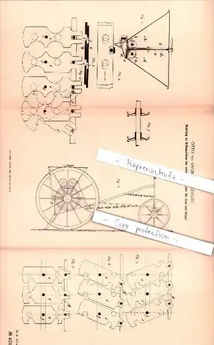 Original Patent - Otto von Livonius in Görlitz , 1887 , Drillmaschine für zweierlei Saat , Landwirtschaft !!!