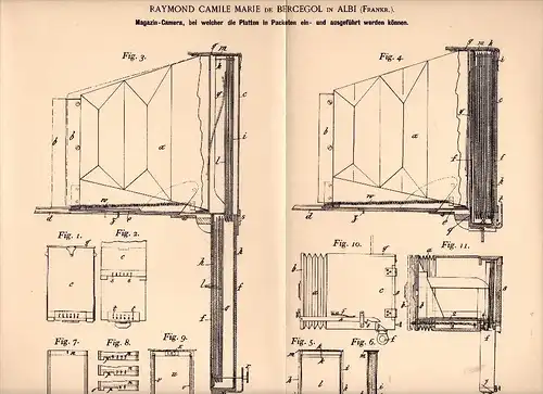 Original Patent - R.C. Marie de Bercegol dans Albi , 1901 , appareil photo avec des plaques, Photographie !!!