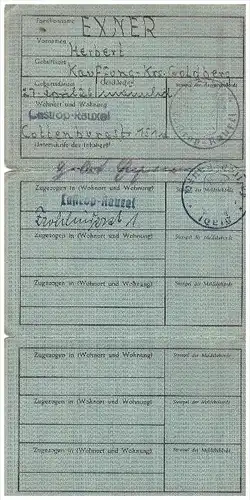 Ausweis - Britische Zone , illegaler Grenzübertritt , Castrop - Rauxel 1948, Grenze , Polizei , Marienborn , Sommersdorf